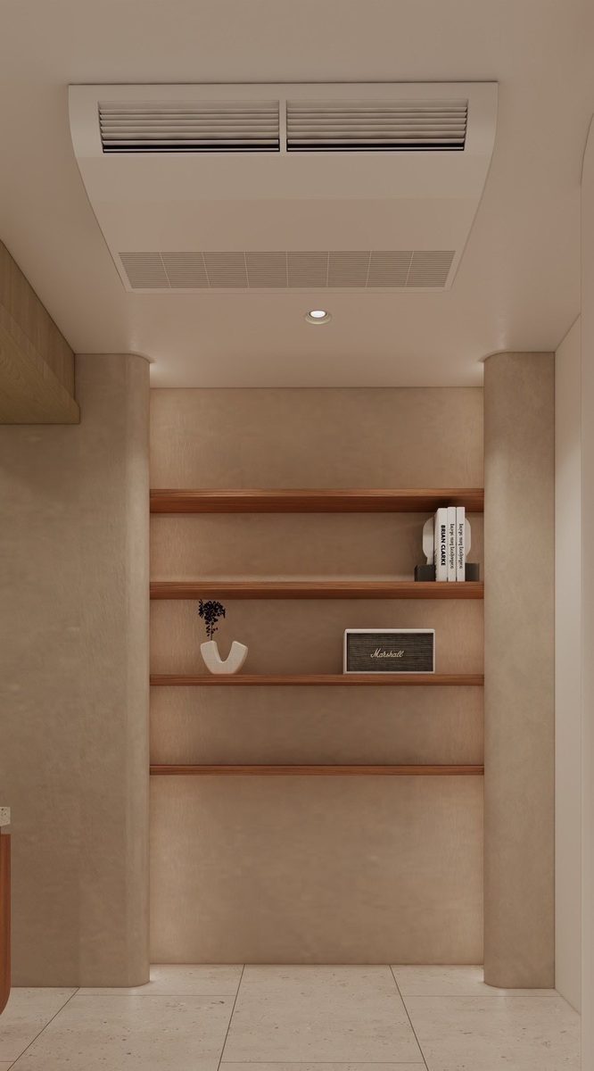 森美中醫診所走廊視角—大廳全景與開放式動線規劃